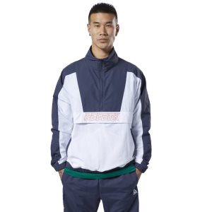 Bluza Męskie Reebok Meet You There Woven 1/2 Zip Granatowe PL 60BCXYN